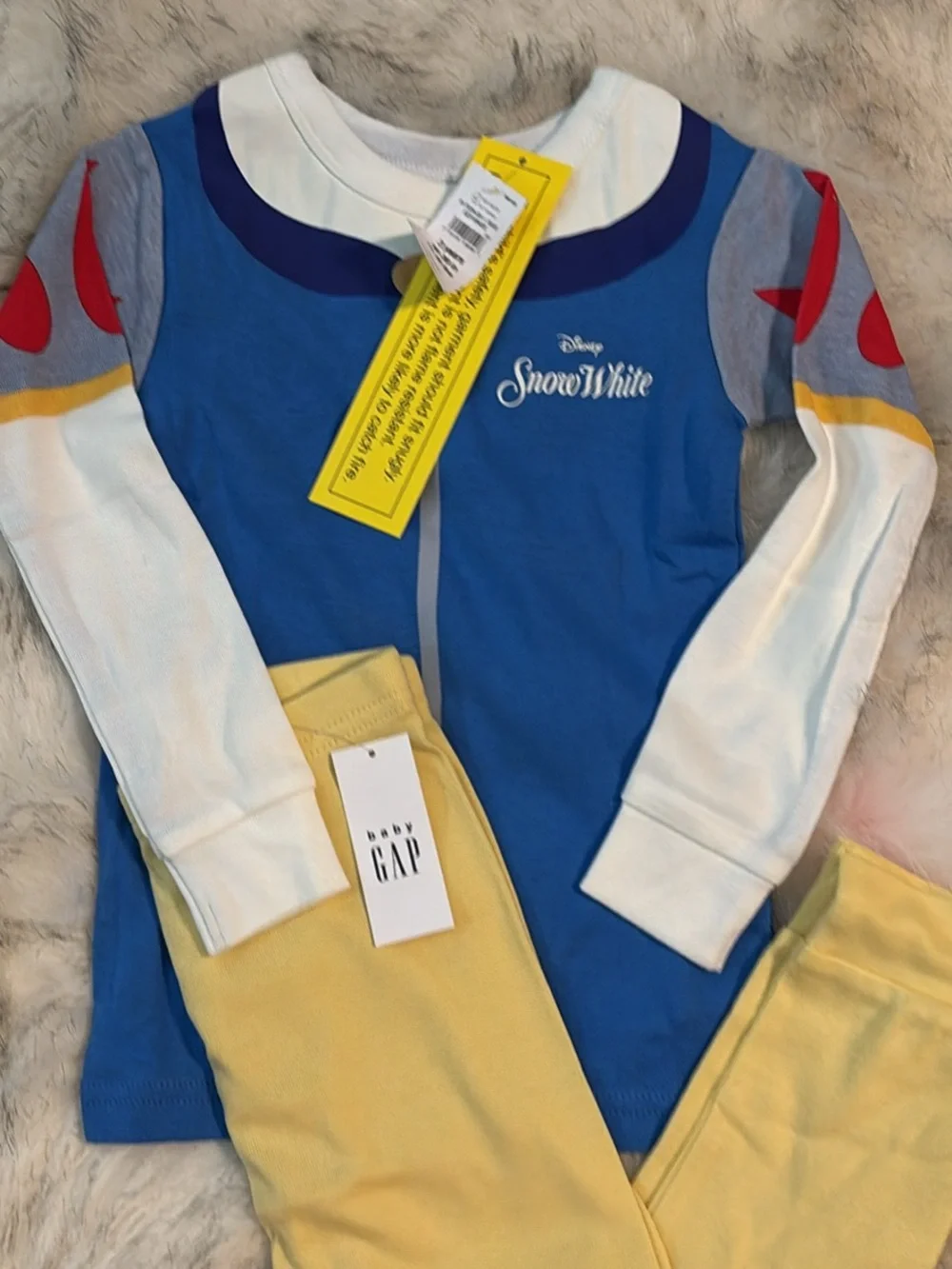 GAP Disney Snow White Blue, Yellow & White Kids Pajama Set